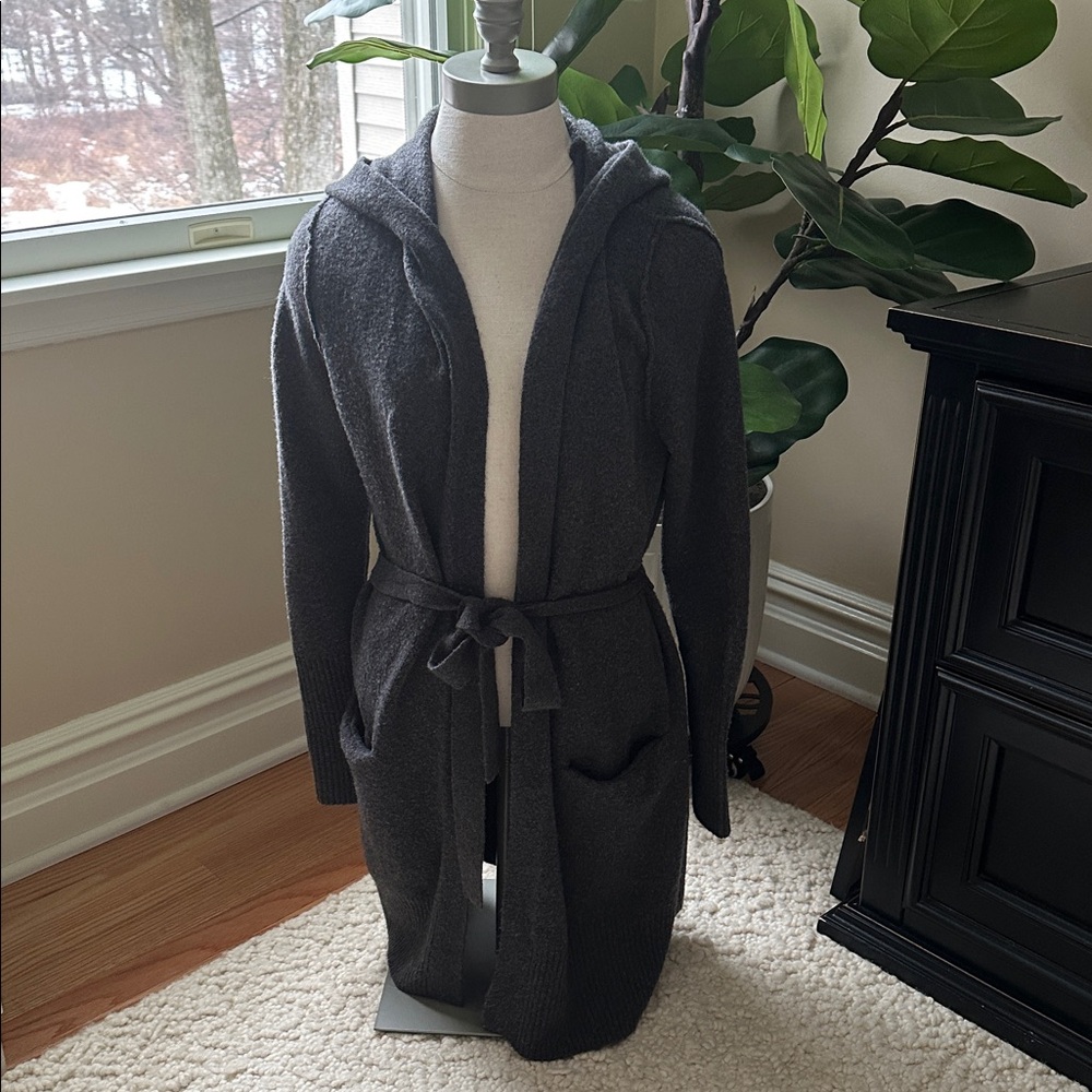 Charcoal Heather Boucle Hoodie Cardigan